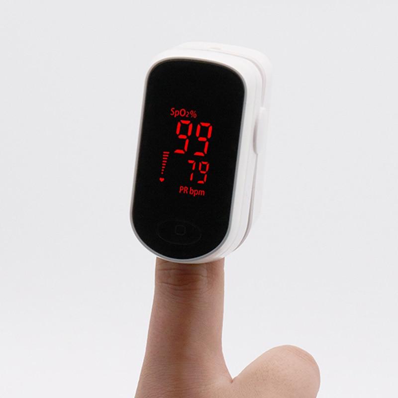 This is a picture of a finger oximeter. It measures oxygen saturation. Finger oximeter